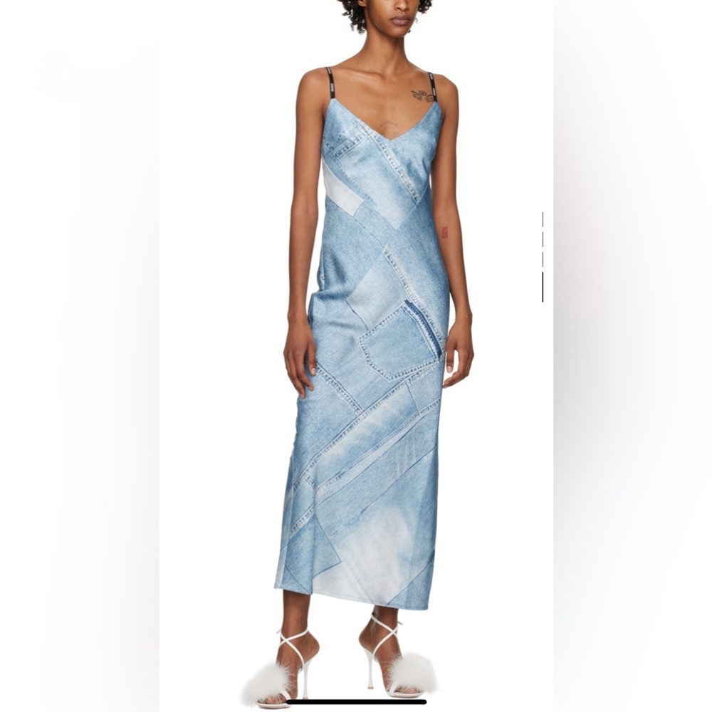 Hugo boss printed slip gown sateen finish